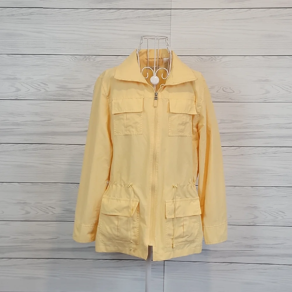 Liz Golf Windbreaker Light Yellow Women's Utility Jacket - Size M